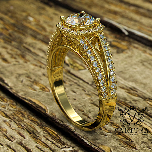 1.02ct Split Shank Gold Engagement Ring - 02US27